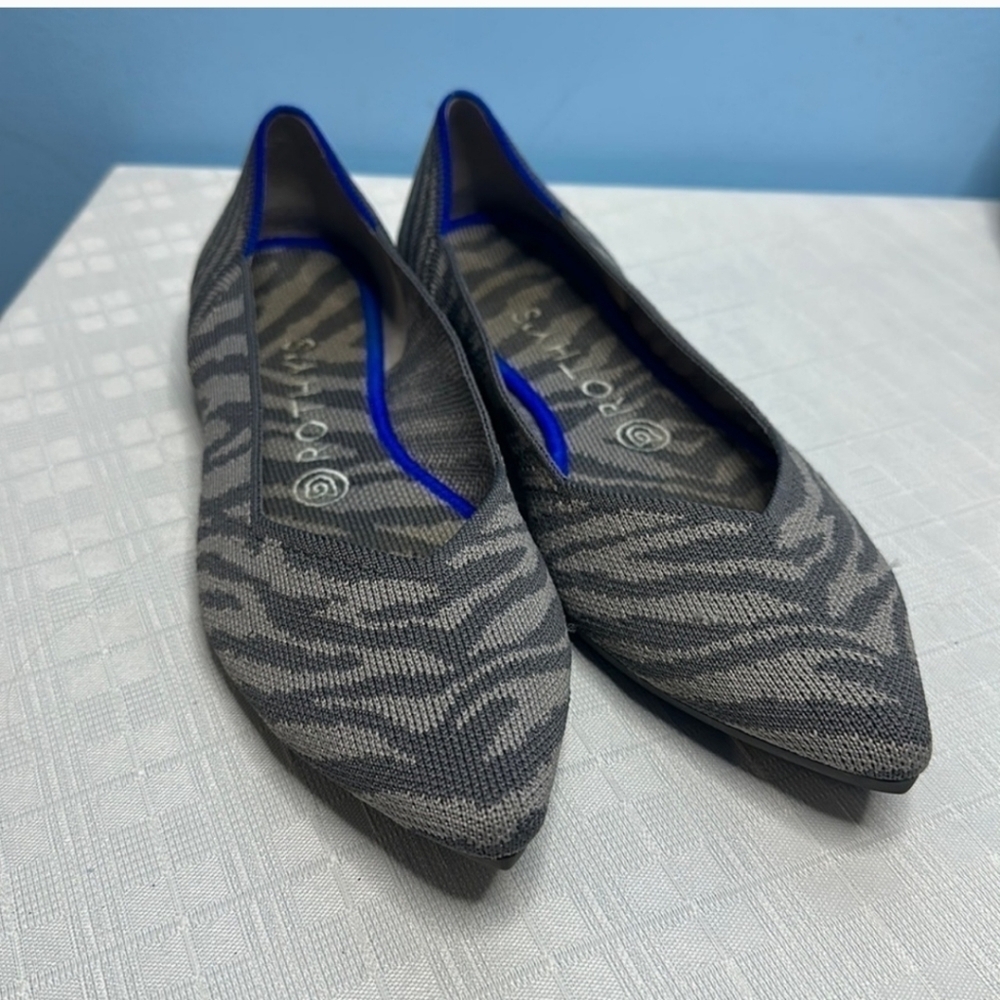 Rothy's The Point In Zebra Size 8.5 - image 1